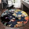 1pc Anime Cartoon Design Round Carpet  Jujutsu Kaisen Characters for Office Chair Mat, NonSlip Rug Suitable for Home Decor, Living Room