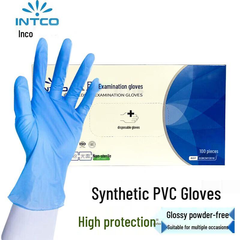 INTCO Disposable Synthetic PVC Gloves M