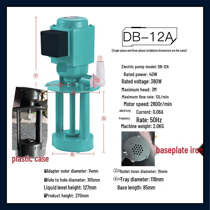 Trójfazowa elektryczna pompa oleju i wody do frezarek i tokarek - Model 120