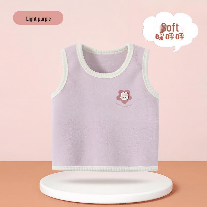

2025 Autumn Baby Girl Sleeveless Double-Sided Fleece Vest (0-3 Years) 90 cm светло-фиолетовый