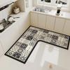 Carpet for Kitchen Pvc Floor Mat L-shaped Rug Soft Diatom Mud Absorbent Foot Mats Non-slip Water-absorbent Home Decoration