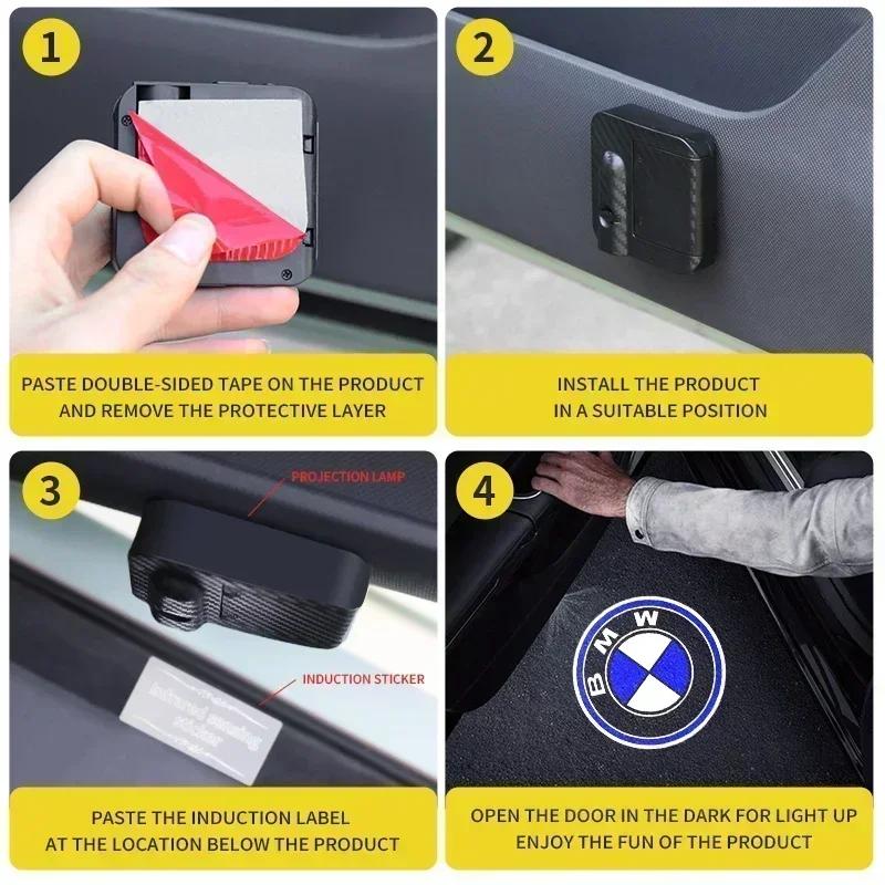 VXBH5 E60 E93 New 2025 Car For BMW Car Logo Wireless Courtesy Car Door Projector LED Shadow Lights Lamp For BMW E46 E85 E60 F10 E39 F3