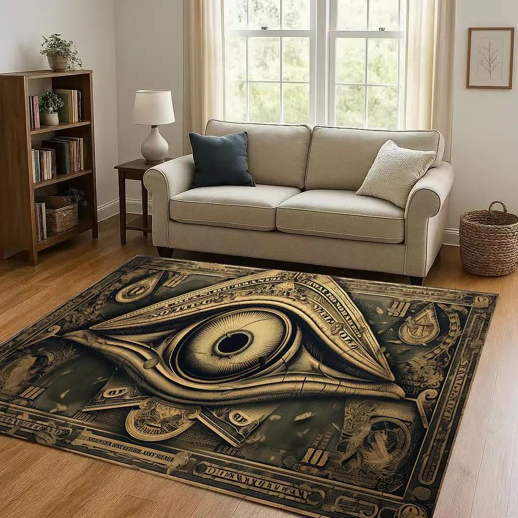 HD Freemasonry All Seeing Eye Symbol Evil Eye Living Room Non-Slip Area Rug Carpet for Bedroom Playroom Sofa,Home Decor Doormat