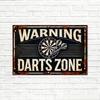 Hisun Blechschild HD Blechschild Vintage Dart Zone Wanddekor Retro Warnung Dartscheibe Spiel Kunst Metallposter für Bar Spielzimmer Man Cave Dekor