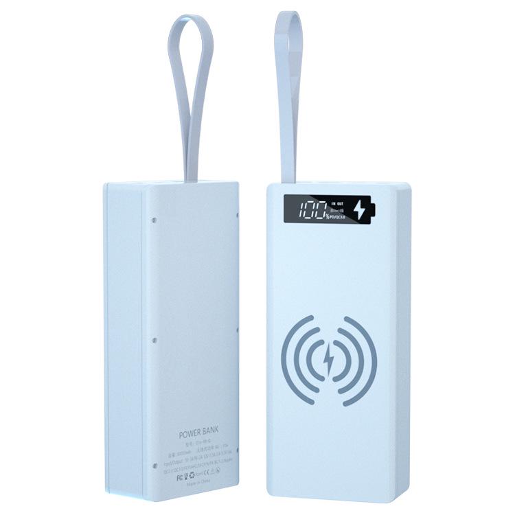 16-Slot DIY Removable 18650 Battery Power Bank with Fast Wireless Charging