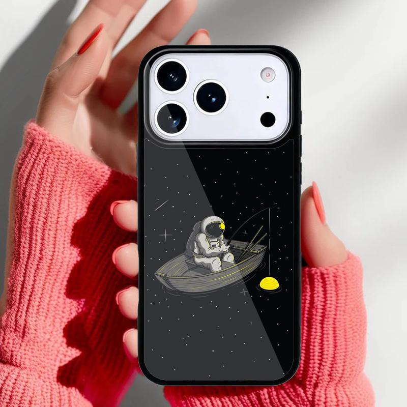 Astronaut Spaceship Phone Case for iPhone 17 16 15 14 13 Pro Max Back Cover for 12 11 Pro Coque