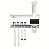 White Smart Toothbrush Holder with Auto Dispenser - USB Charging Wall - Mounted Ideal for Home & Business Bathrooms