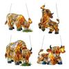 Highland Cow Butterfly Suncatcher Decoration Indoor Outdoor Garden Yard Window Wall Hanging 2D Acrylic Stained Glass Ornament