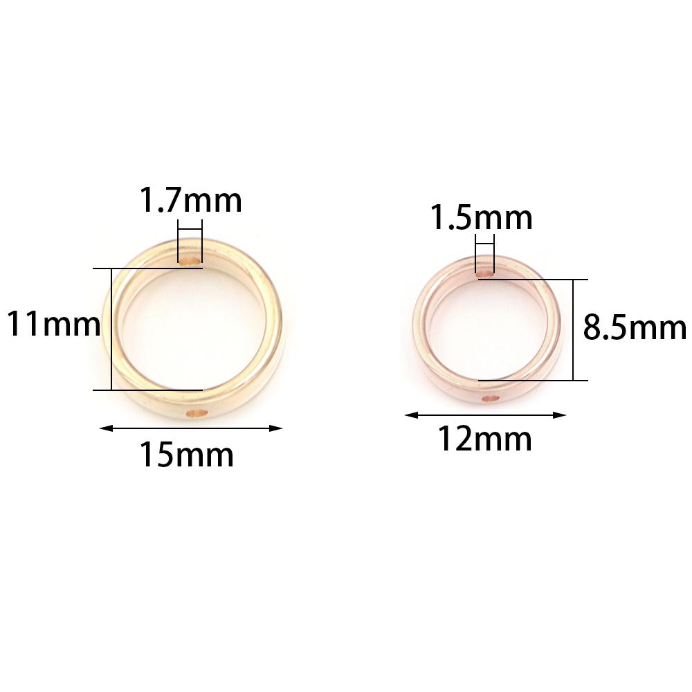 100set/lot Double Hole Frame Circular Bead CCB Positioning Circle Jump Rings for Diy Bracelet Earrings Pendants Jewelry Making