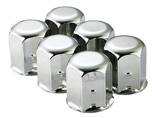 Pa-man Mutterhette, Hjulkapsel, 1,6 tommer (41 mm), 6 stk., For lastebiler, Mellomstore biler, Bakre bruk, Rustfritt stål