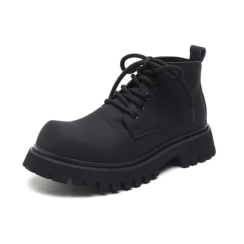 

Ботинки мартин британские универсальные высокие повседневные туфли с большой головой мужские на платформе увеличивающие рост ретро ботинки челси 32053-R 38 чёрный