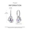 100% 925er Sterlingsilber Funkelnde Bunte Zirkon Ohrringe Herzförmige Creolen für Damen Hypoallergener Modeschmuck