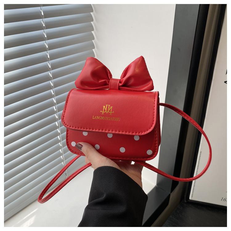 Korean Ins Cute Girl Bow Bag Women's Simple Fashion Small Square Bag Casual Niche Messenger Bag