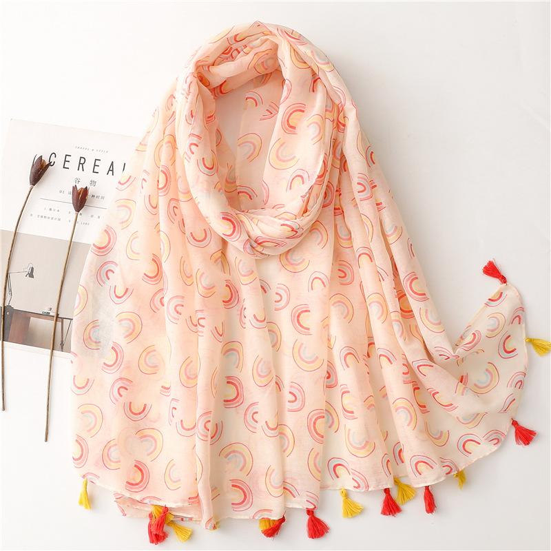 Women Fashion Bohemian Floral Patchwork Tassel Viscose Shawl Scarf Lady Print Soft Wrap Neck Snood Bufanda Muslim Hijab 180*90cm