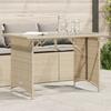 VidaXL Garden Table with Beige Glass Top 110x68x70 Cm Rattan, Outdoor Table, Garden Dining Table, Furniture of 366353