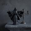 Durable Matte Black Decor 3D Printed Skeleton Figurine with Cloak, Gothic Statue, Spooky Tabletop Mysterious Character Sculpture Robe, Faceless