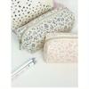 Fresh and Simple Pink Floral Print Pencil Case, Style Highly Attractive Desktop Stationery Storage Bag, Natural Style Cosmetic Bag