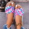 Mezzanine Flat Bottom Slippers Women's Summer Vintage Flower Casual Versatile Beach Cool Slippers