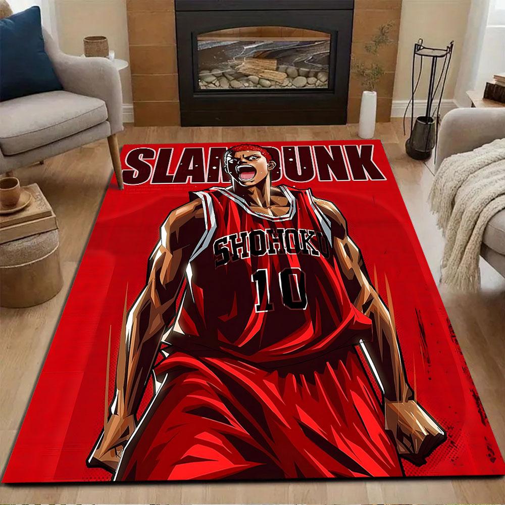 Basketball Anime Hero Design Patterned carpet, non slip mat suitable for living room and bedroom sofas