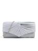Pleated Ruffle Women's Crossbody Evening Clutch Handbag with Chain