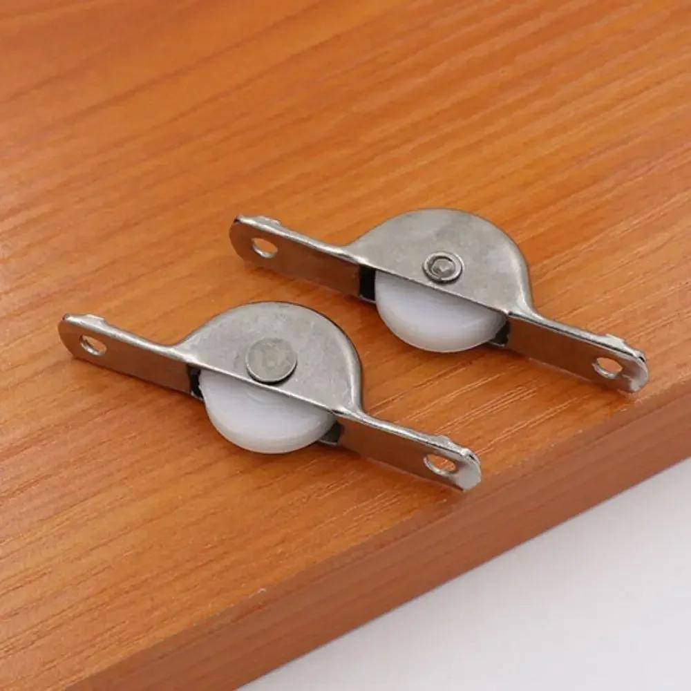 Durable Nylon Barn Door Rollers Silver Iron Sliding Door Track Wheel Black Slotted Door Wheel Worker