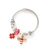 Fashion Crystal Bee Clover Charms Bracelets for Women Girls Trendy Cute Stainless Steel Bangle Accessories Jewelry Gifts