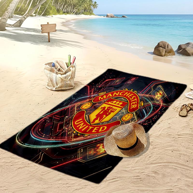 Manchester United Printed Beach Towel Quick Dry Soft TowelPortable Large Rectangular Beach Blanket for Travel Swimming Pool