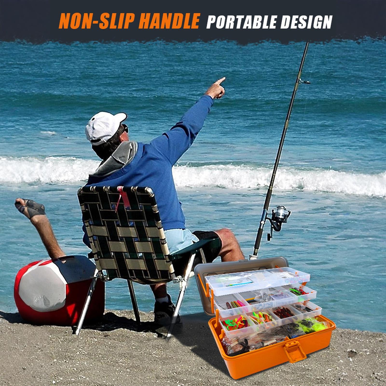 

Large 4-Layer Tackle Box with Tackle Included, 547Pcs Fishing Kit - Pliers, Crankbait, Hooks, Weights & Accessories - one size оранжевый