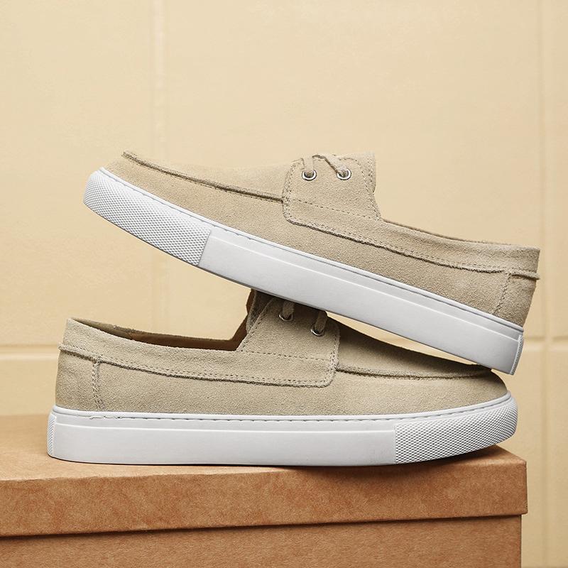 Fashion Designer Men Sneakers Vintage Leather Cowhide Casual Shoes Lace Up White Flat Male Comfortable Walking Shoes Luxury Men Trainers