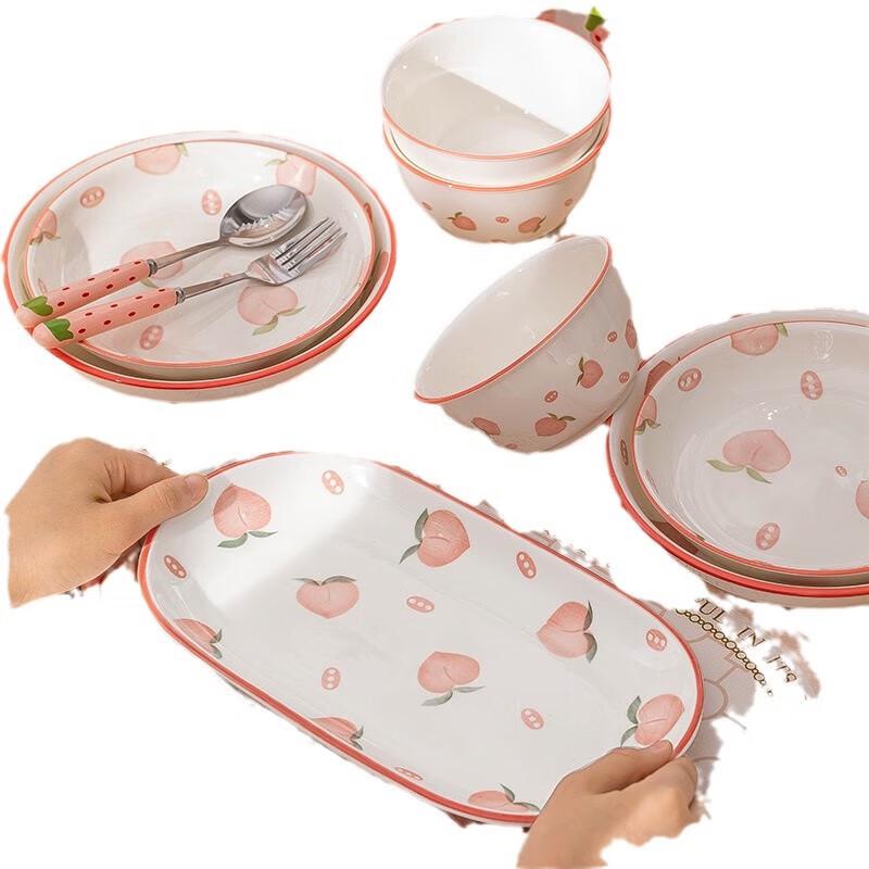Nordický styl Růžový kostní porcelánový talíř na ryby