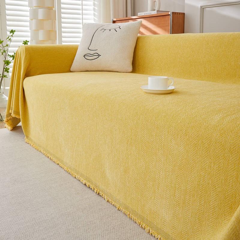 Modern Minimalist Thick Chenille Sofa Cover Throw All Season Luxury Elegant Sofa Protector Blanket