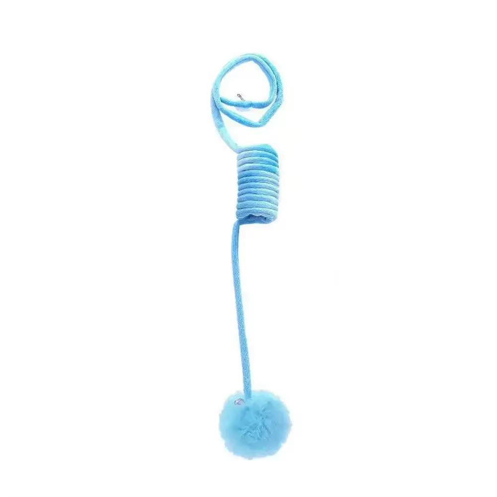 Interactive Cat Toy Funny Cat Stick Plush Spring Ball Self-Hey Hanging Door Kitten Toy Teaser Cat Wand With Bell Pet Accessories