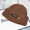 Autumn and winter letter hat women's fashion wool hat warm versatile sweet cool air cold hat show face small knitted hat tide