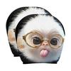 Protective Covers for Car Seats 2PCS Universal Knitting Headrest Cover, Dog/Cat/Tiger/Monkey Fit Auto Accessories Printed, Breathable Stretch Vehicle