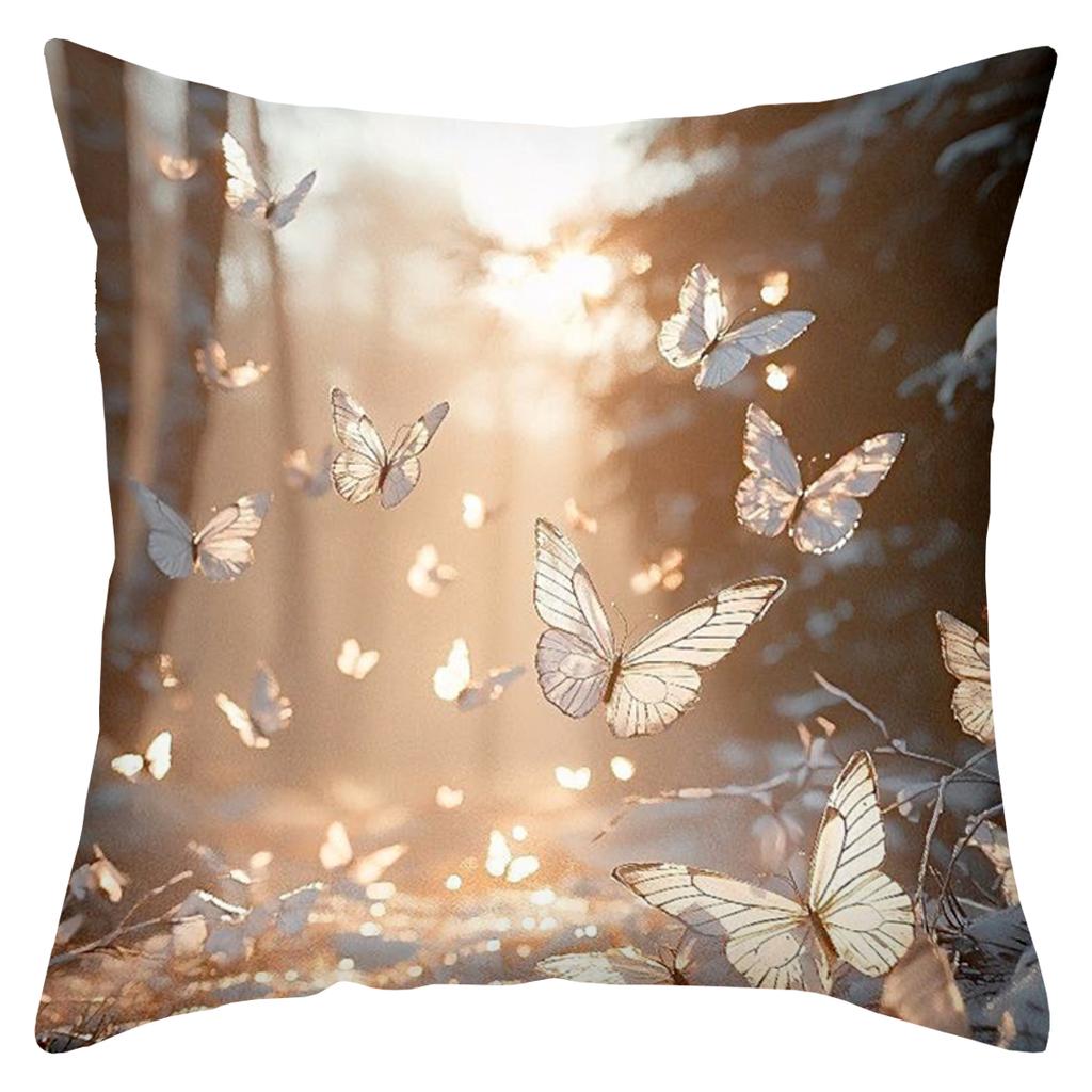 Butterfly & Maple Leaf Printed Soft Decorative Throw Pillows Polyester pillowcase, sofa decorative cushion cov Headboard Pillow