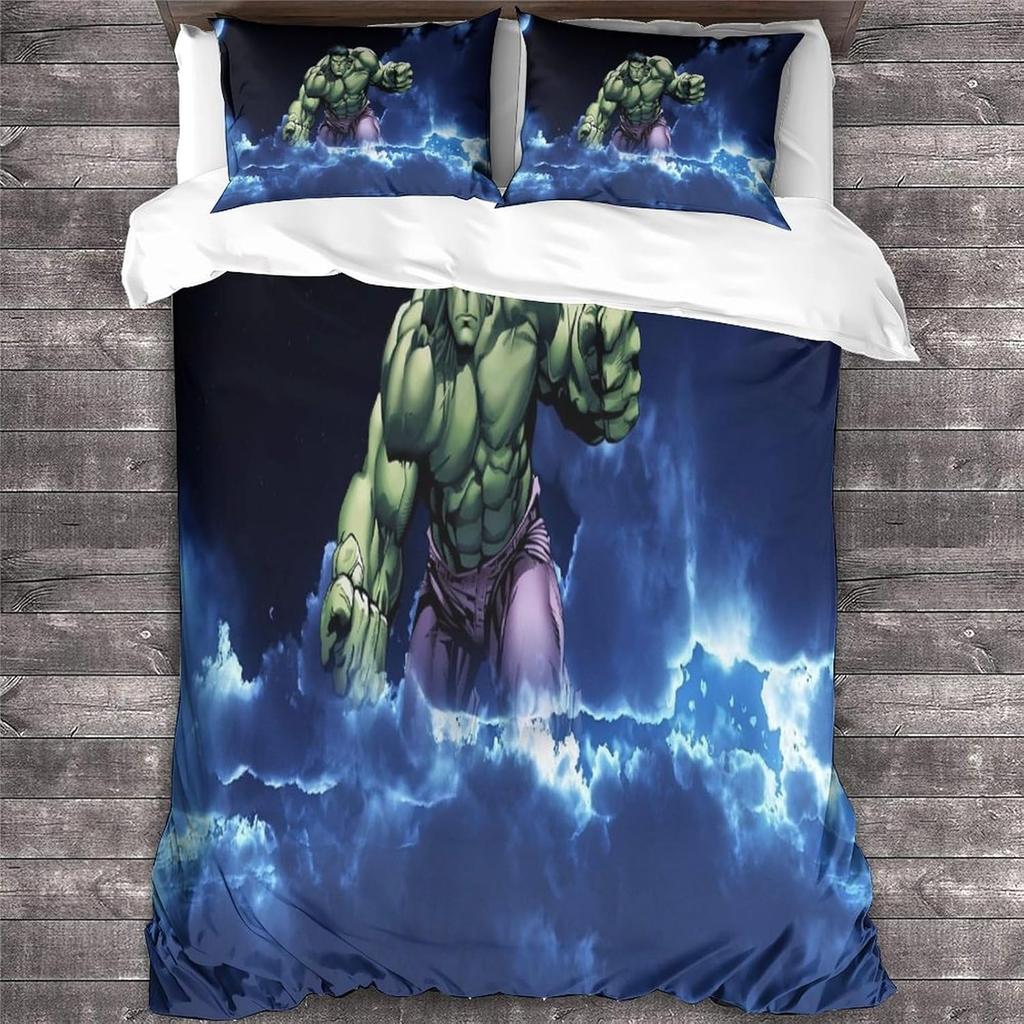 Set Copripiumino Hulk Per Bambini Ragazzi Adulti Copripiumini Set Biancheria da Letto Matrimoniale Con Federe Morbido Microfibra Set Copripiumino