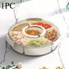1pc 360° Rotating Snack Organizer with 6 Compartments,Leakproof Lid,Ergonomic Handle, Space-Saving Design for Fruits/Nuts/Candy