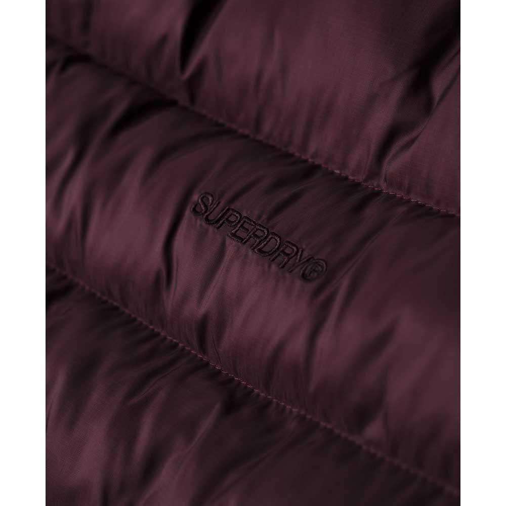 SUPERDRY Fuji Quilt Down Coat Hooded Red