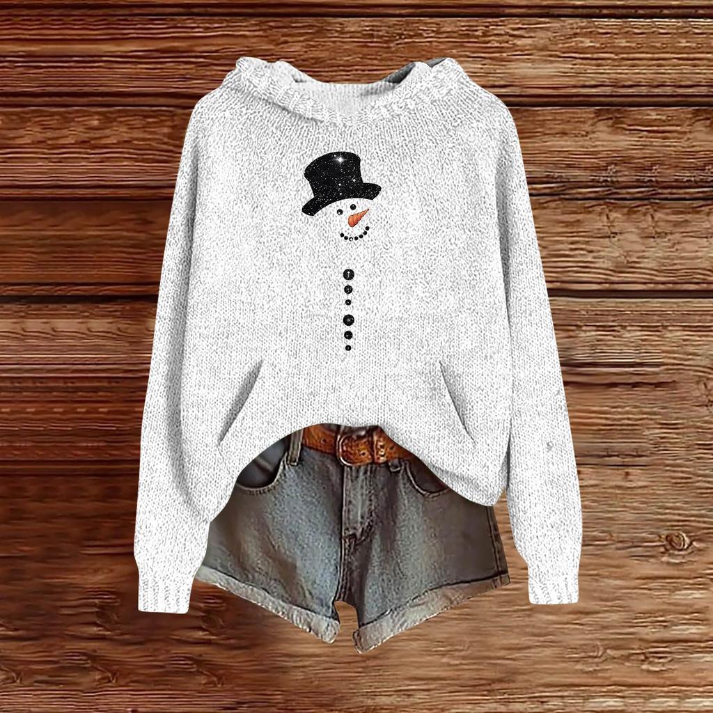Sweatshirts For Women Knit Sweater Cute Shirt Fall Pullover Hooded Sweatshirt