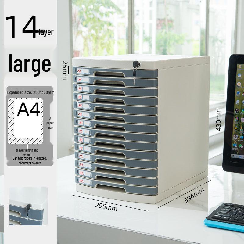 Abschließbarer mehrschichtiger A4-Desktop-Aktenschrank und Aufbewahrungsbox
