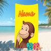 Customizable personalized beach towels Curious George themed designs.Suitable for the beach, yoga, sports;ideal as beach accessories
