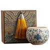 Blue and white Ru kiln master cup ceramic tea cup wind enamel color meditation tea cup high-end household tea drinking single cup