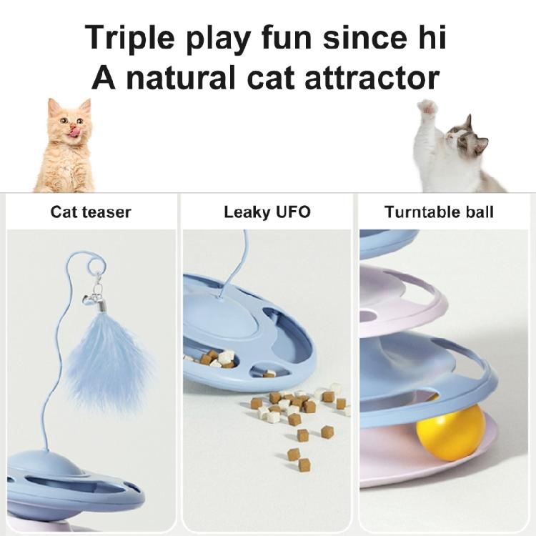 Cats Toy RollerTrack Toy Funny Turntable Cats Teaser Indoor Entertainment Toy