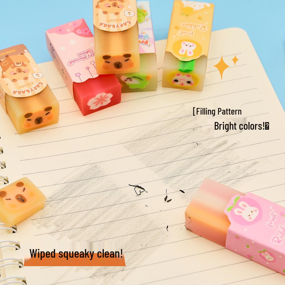 Cartoon-Sandwich-Radiergummi mit geringer Staubentwicklung - Geschenk für Schüler, Schreibwaren