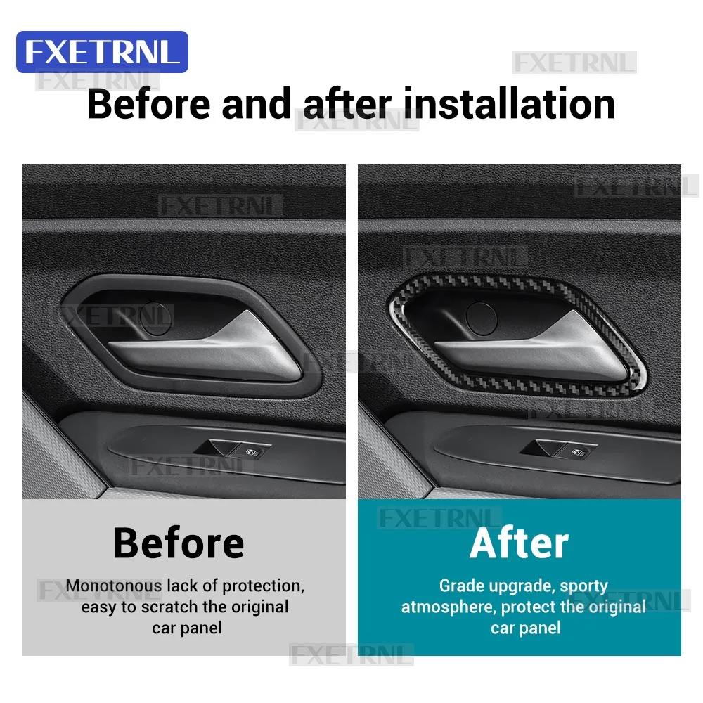 Soft Carbon Fiber For Dacia Duster III 2018-2027 Bigster 2025-2027 Sandero Jogger 2021-2026 Inner Door Handle Frame Trim Sticker