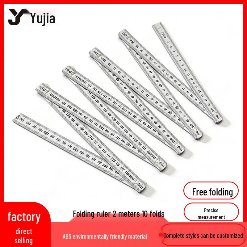 2-Meter 10-Fold Fiberglass Reinforced Plastic Measuring Ruler