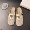 Popular fashion outer wear hollow bag head half slippers women's summer 2025 new versatile flat-bottomed mesh sandals