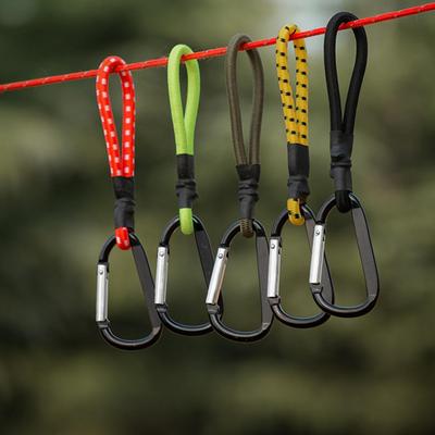 10PCS Heavy Duty BungeeCord Elastic Tie Strap String Carabiner Hooks Kayak Cycling Luggage Packing Ropes Camping Accessories