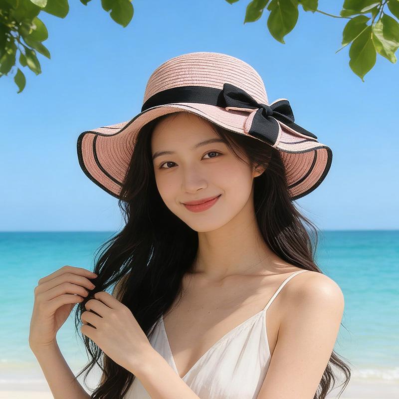

Big brim beach hat outdoor UV protection seaside beach versatile sun hat M（56-58cm）