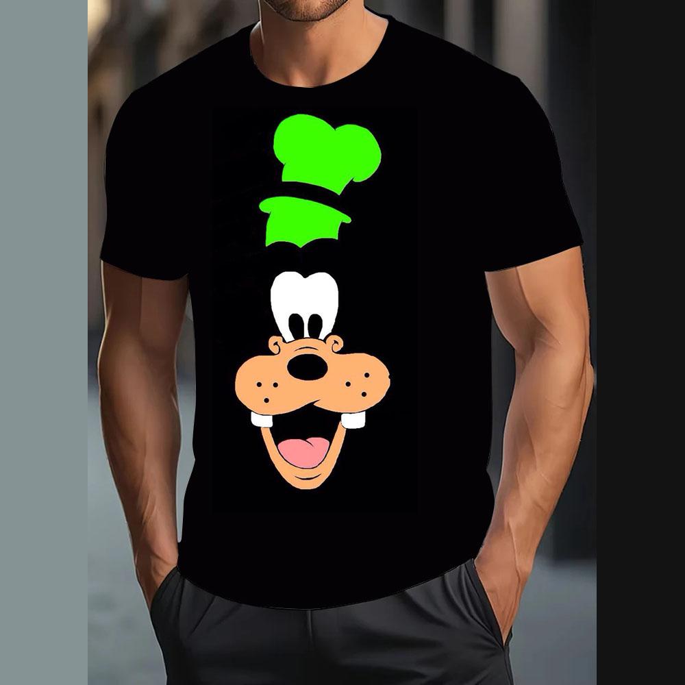 Vintage T-Shirt For Men Disney Goofy Fun Print Tee 3D Printing Casual Round Neck Shirt Harajuku Oversized Men's Clothing Tops